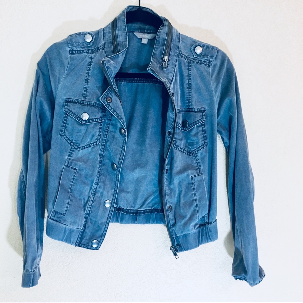 Euc xs gray jacket EUC zipper details denim style